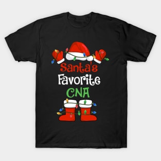 Santa's Favorite CNA Funny Christmas Pajamas T-Shirt